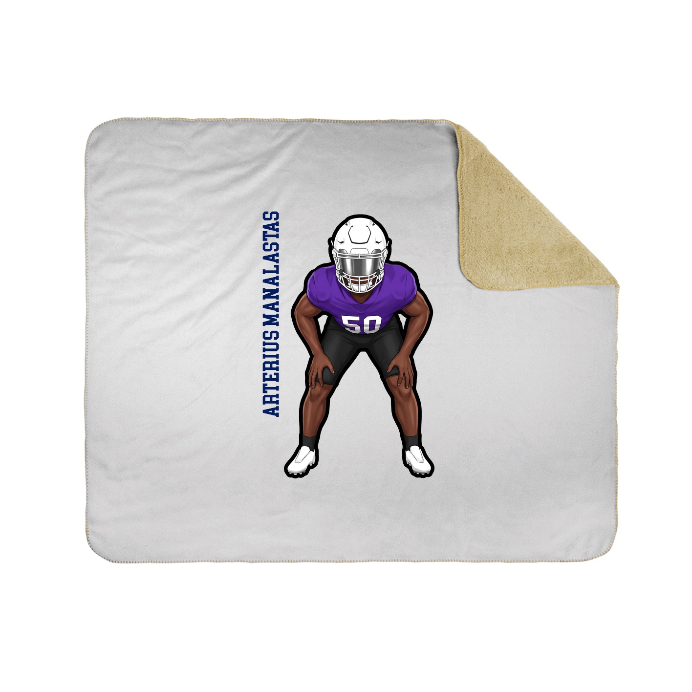 Throw Blanket — Name Vertical in White