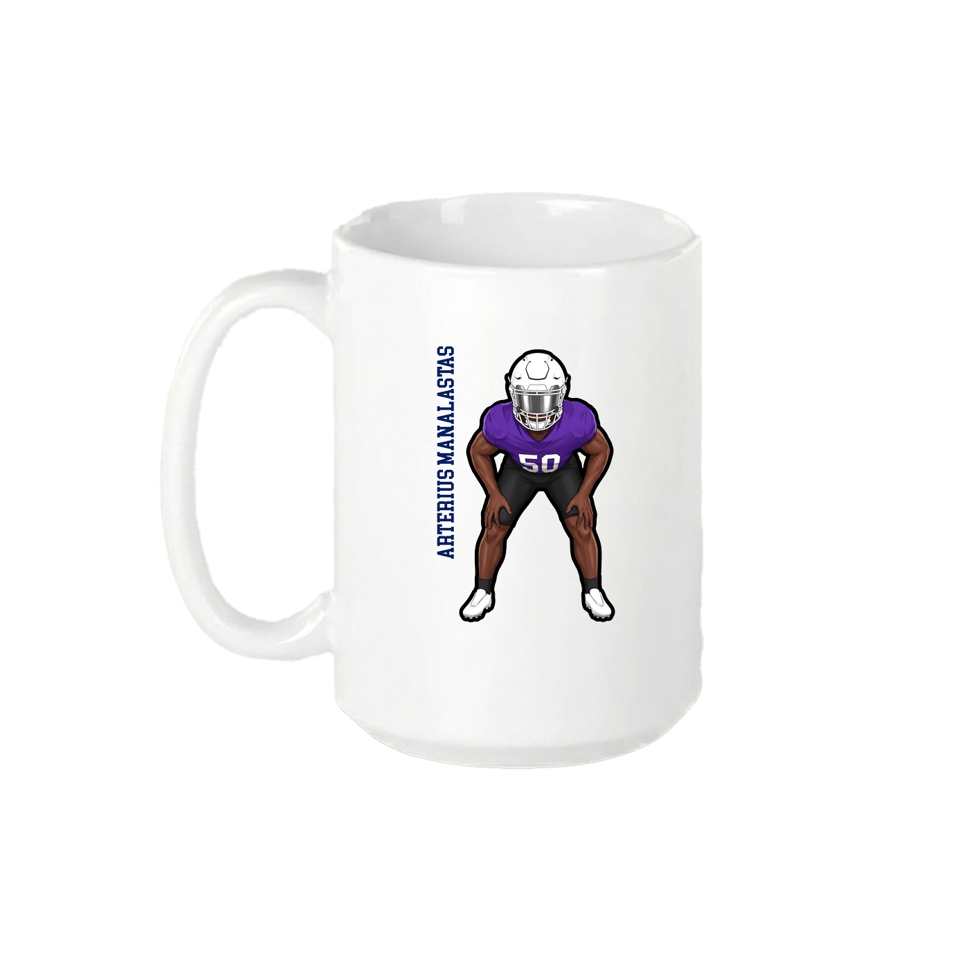 15oz Coffee Mug — Name Vertical in White
