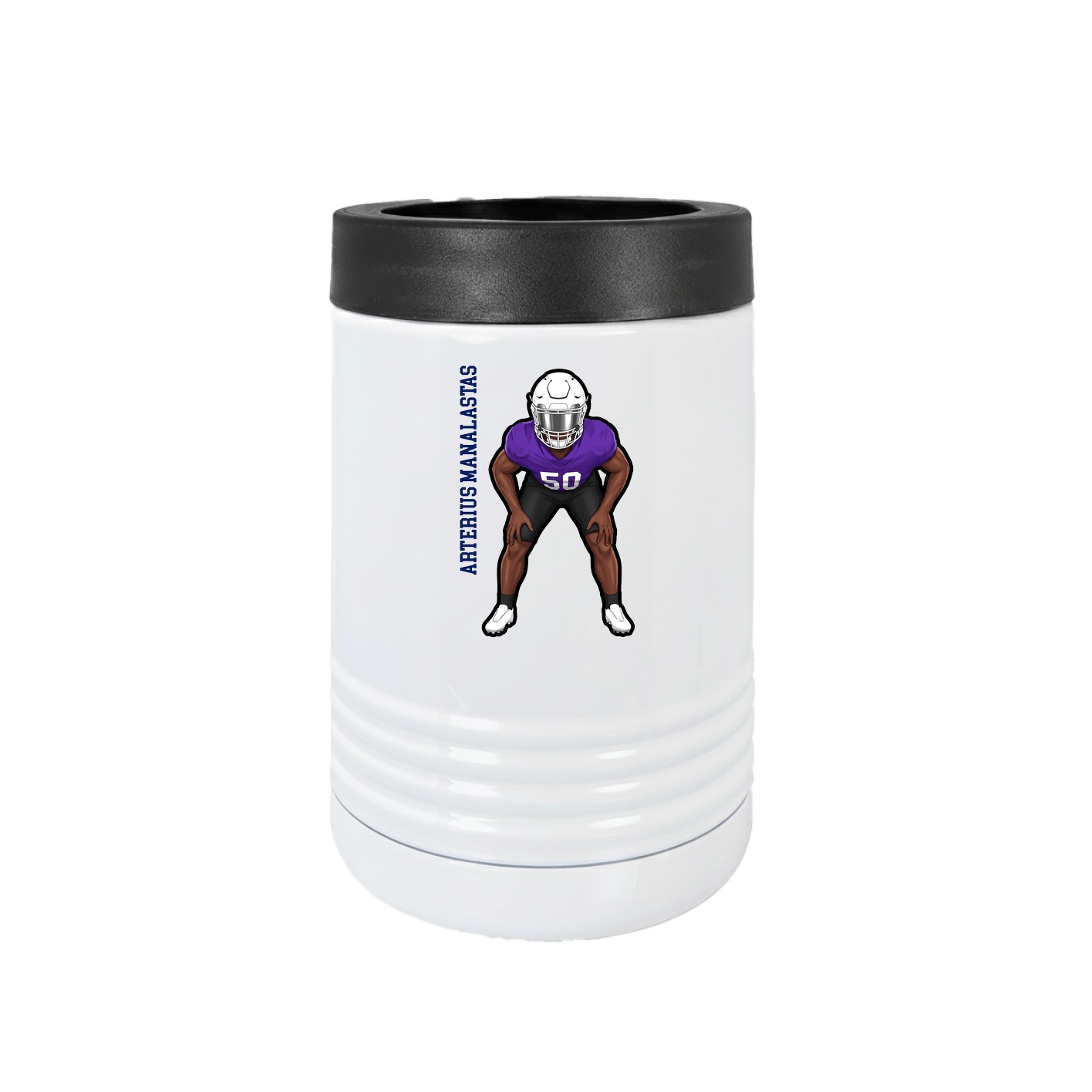 Beverage Holder — Name Vertical in White