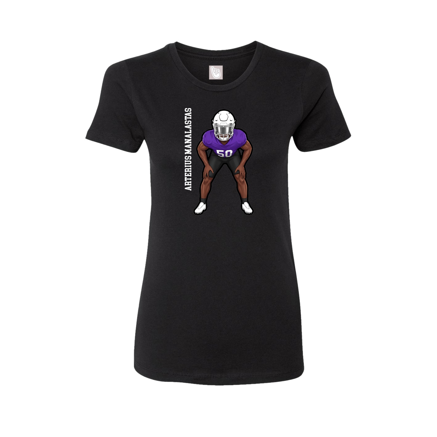 Fitted Women's Tee — Name Vertical in Black