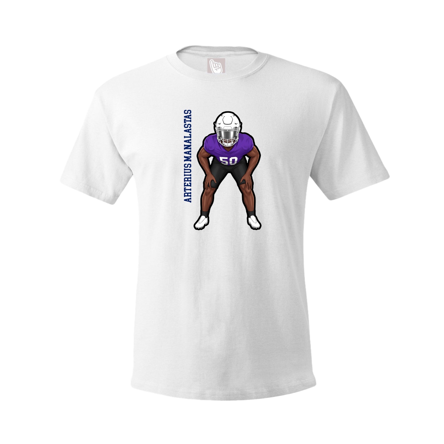 Youth Tee — Name Vertical in White