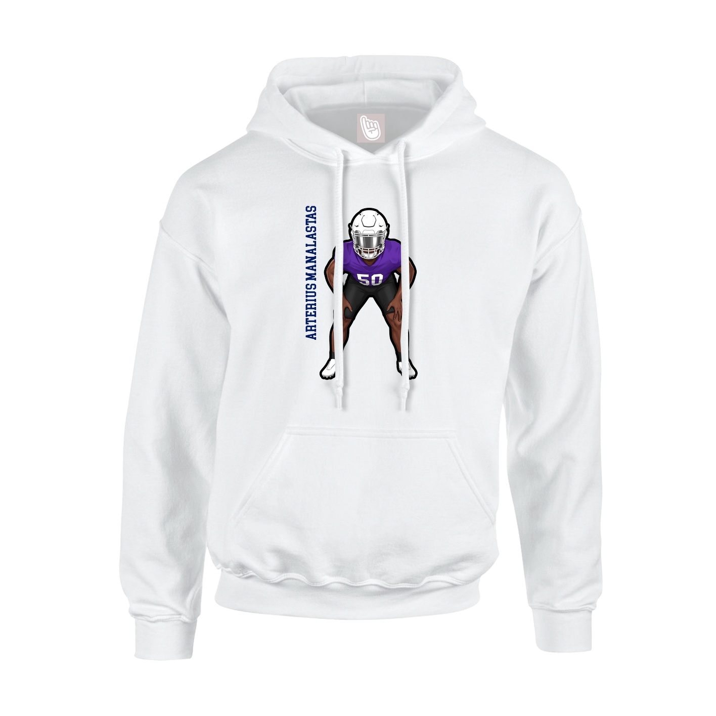 Hoodie — Name Vertical in White