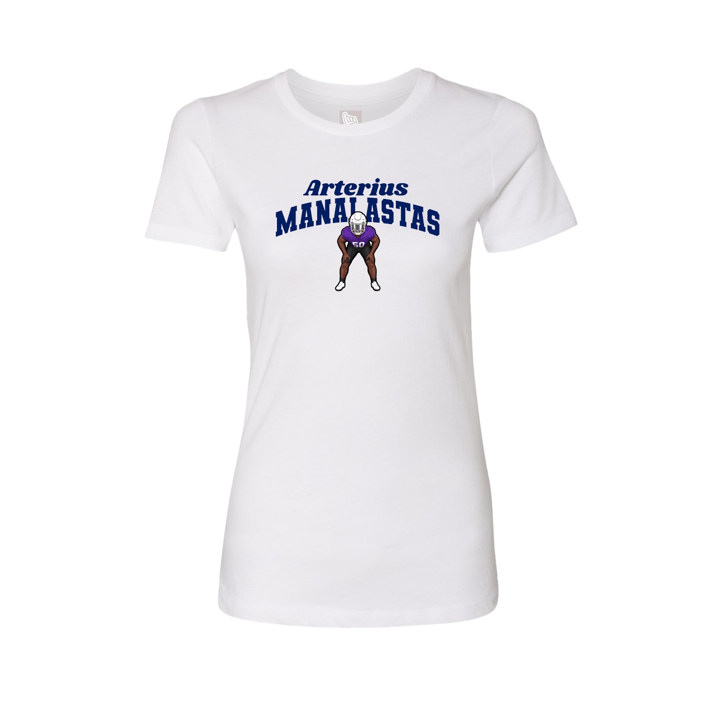 Fitted Women's Tee — Signature Arch in White