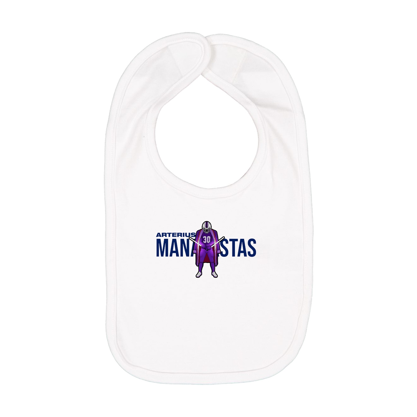 Infant Bib — Player Name in White