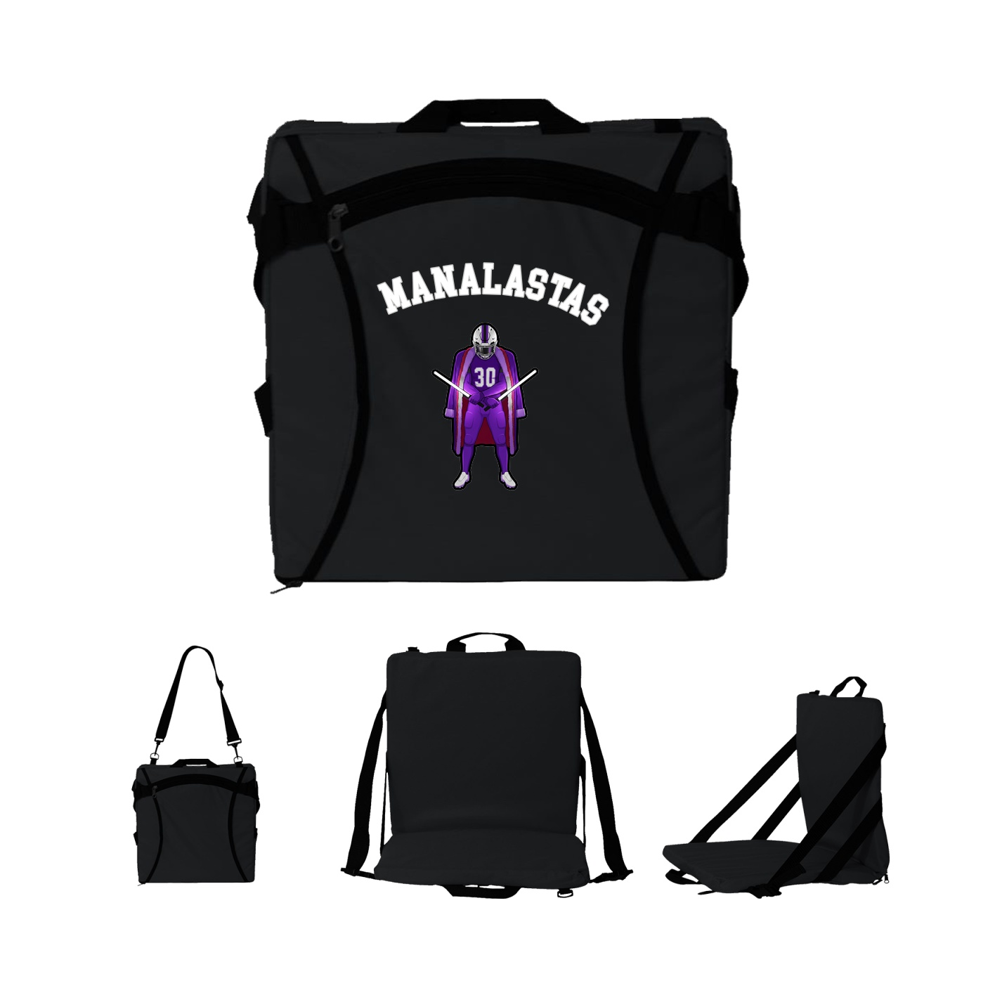 Folding Stadium Seat — Shirsey Arch in Black