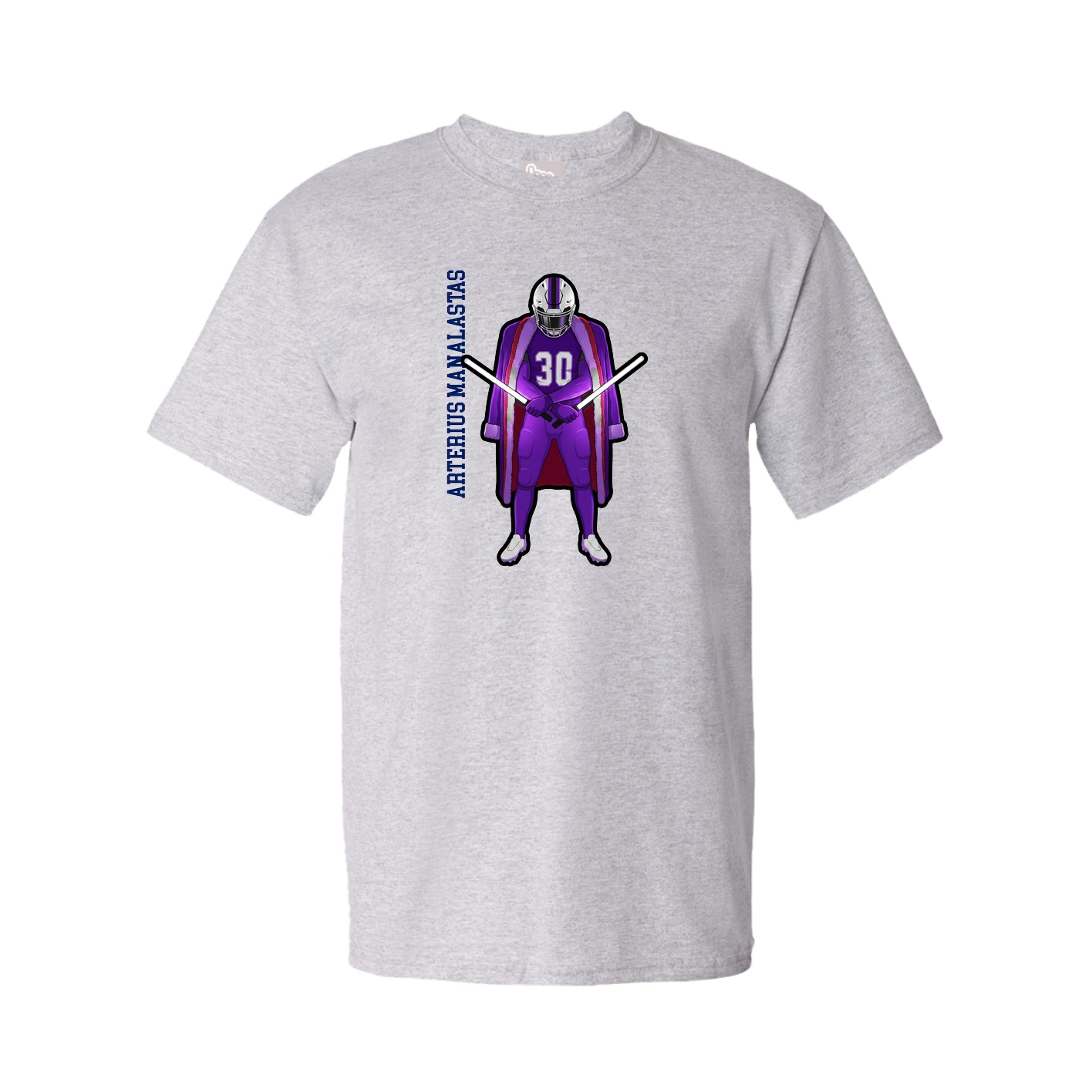 Youth Tee — Name Vertical in Grey