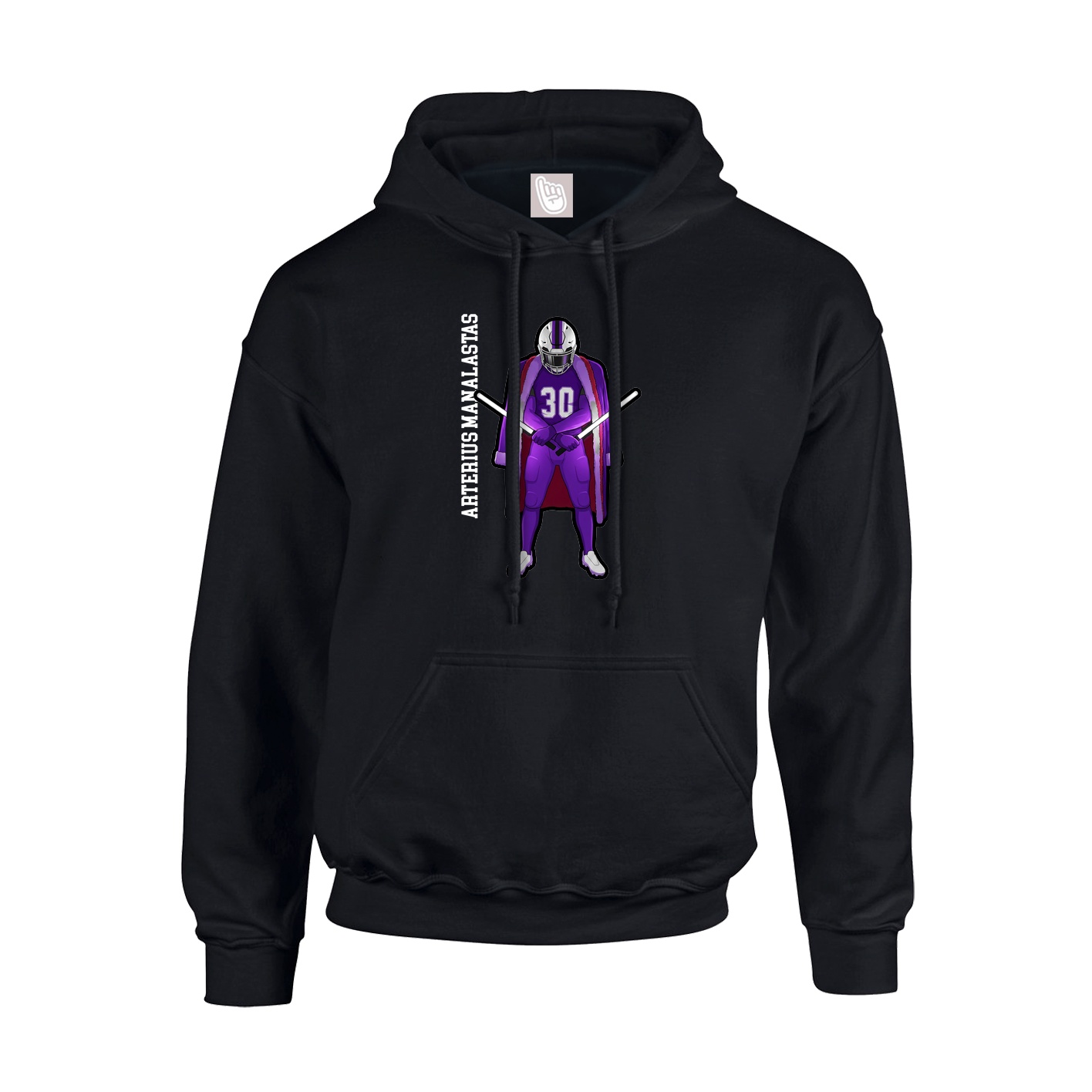 Youth Hoodie — Name Vertical in Black
