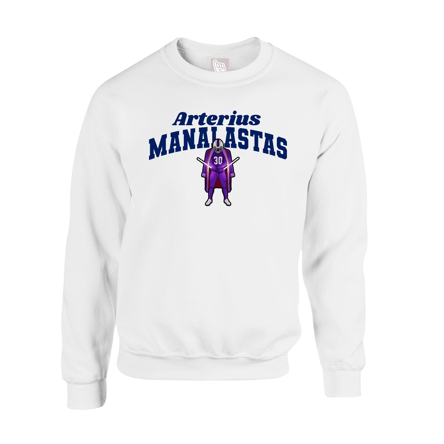 Fleece Crew — Signature Arch in White