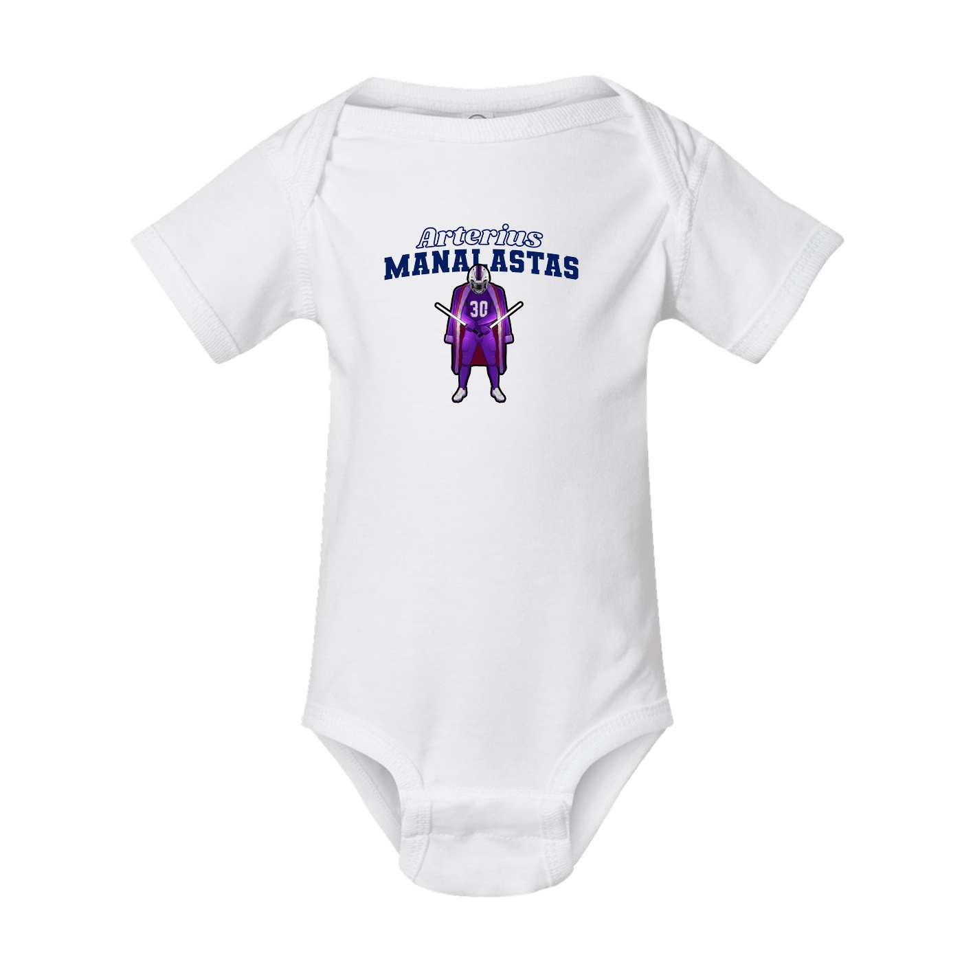 Baby Onesie — Name Arch in White