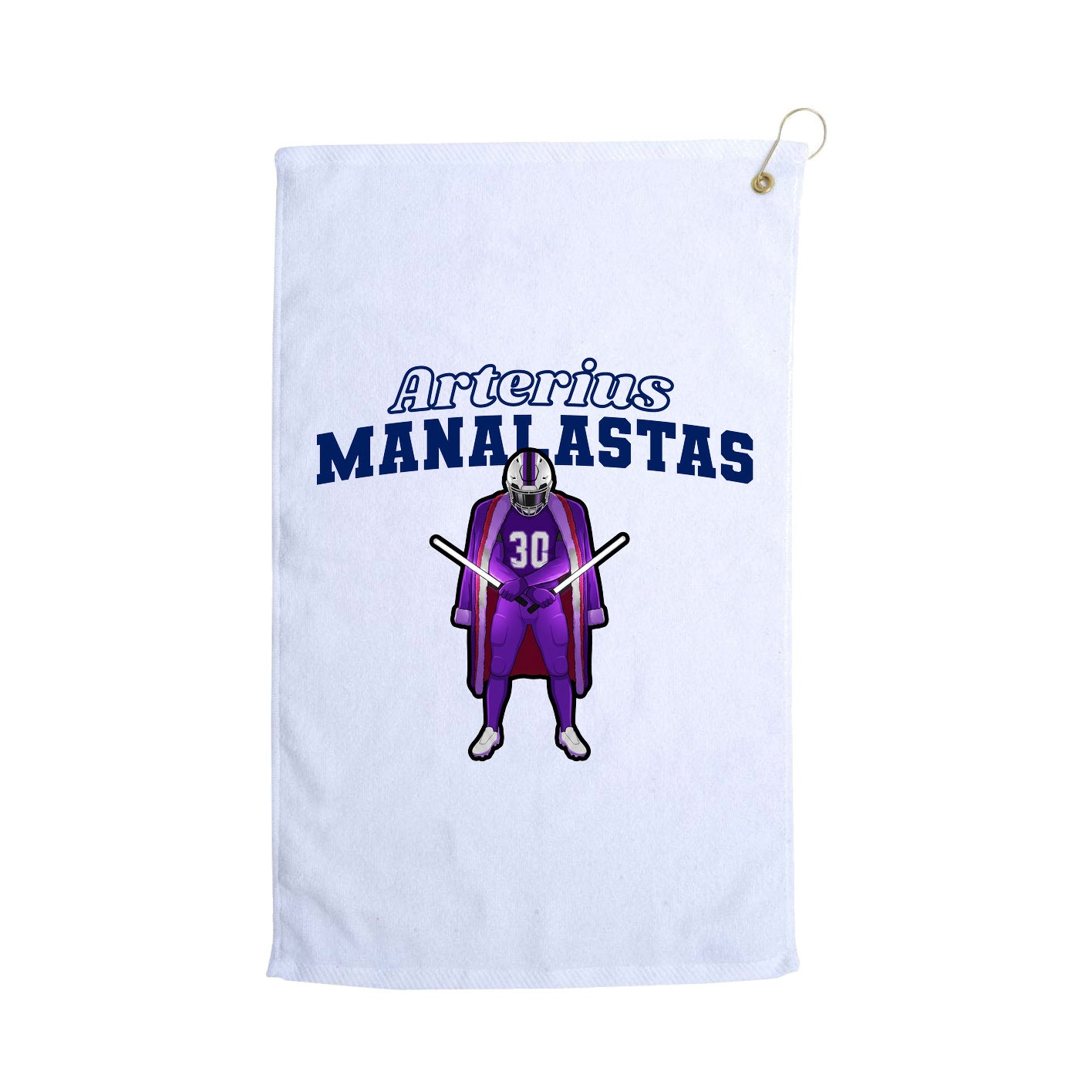 Golf Towel — Name Arch in White