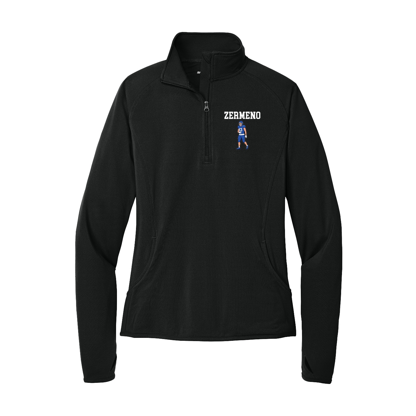 Women's Q-Zip Pullover — Shirsey in Black