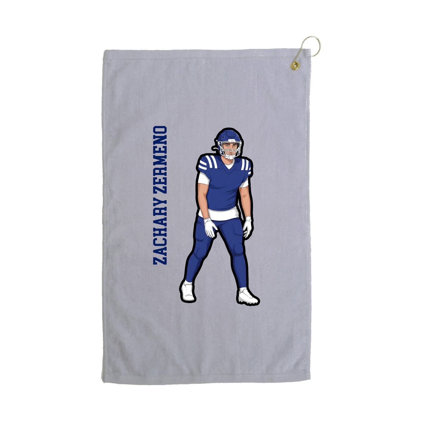 Golf Towel — Name Vertical in Grey