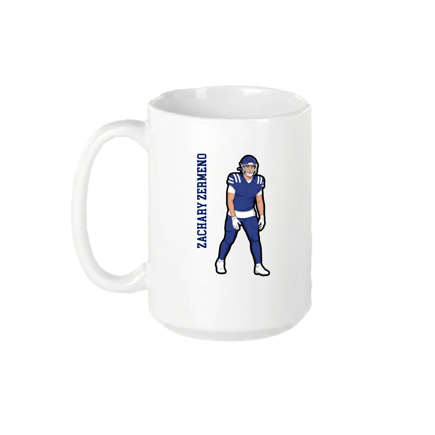 15oz Coffee Mug — Name Vertical in White