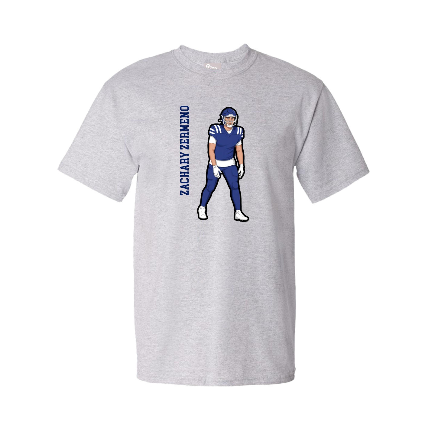 Tee — Name Vertical in Grey