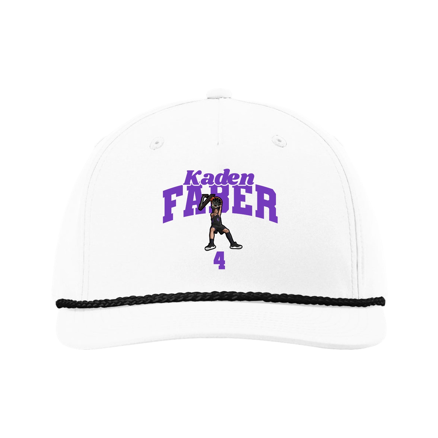 Five-Panel Classic Rope Cap — Signature Arch in White