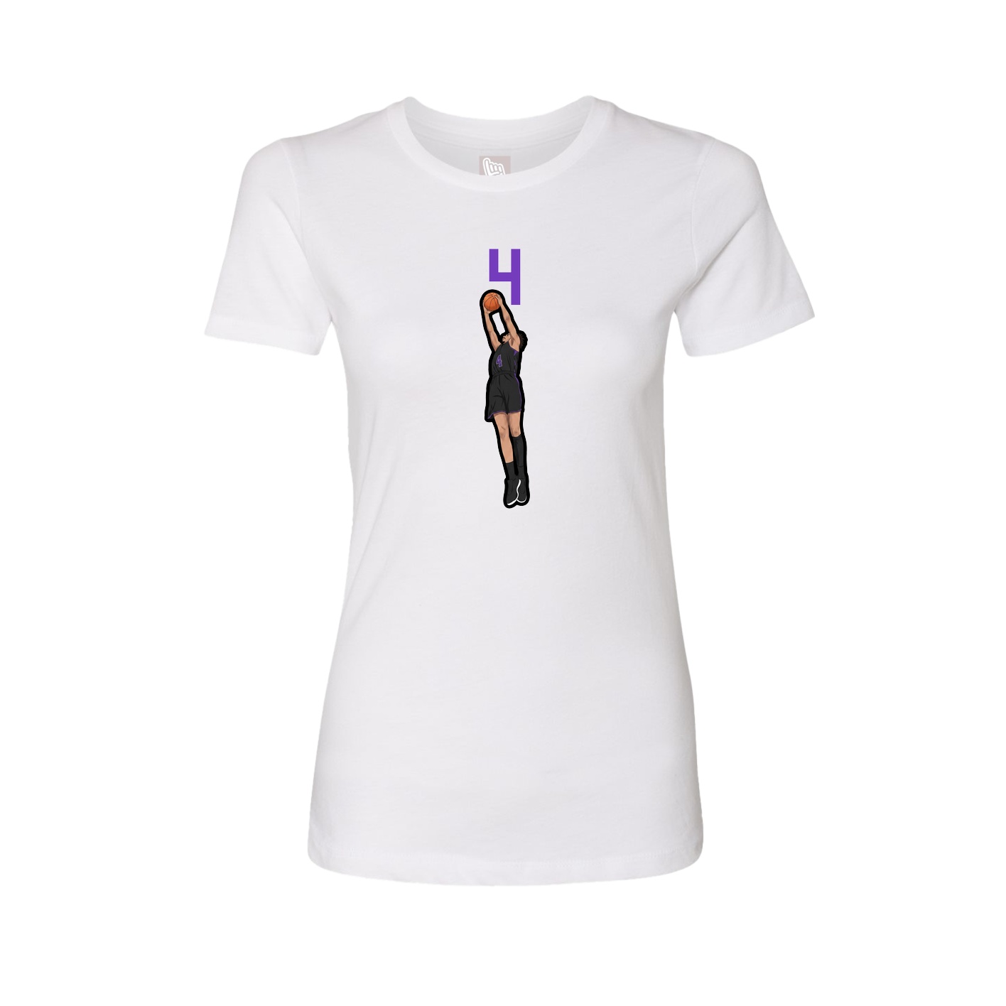 Fitted Women's Tee — Number Top in White