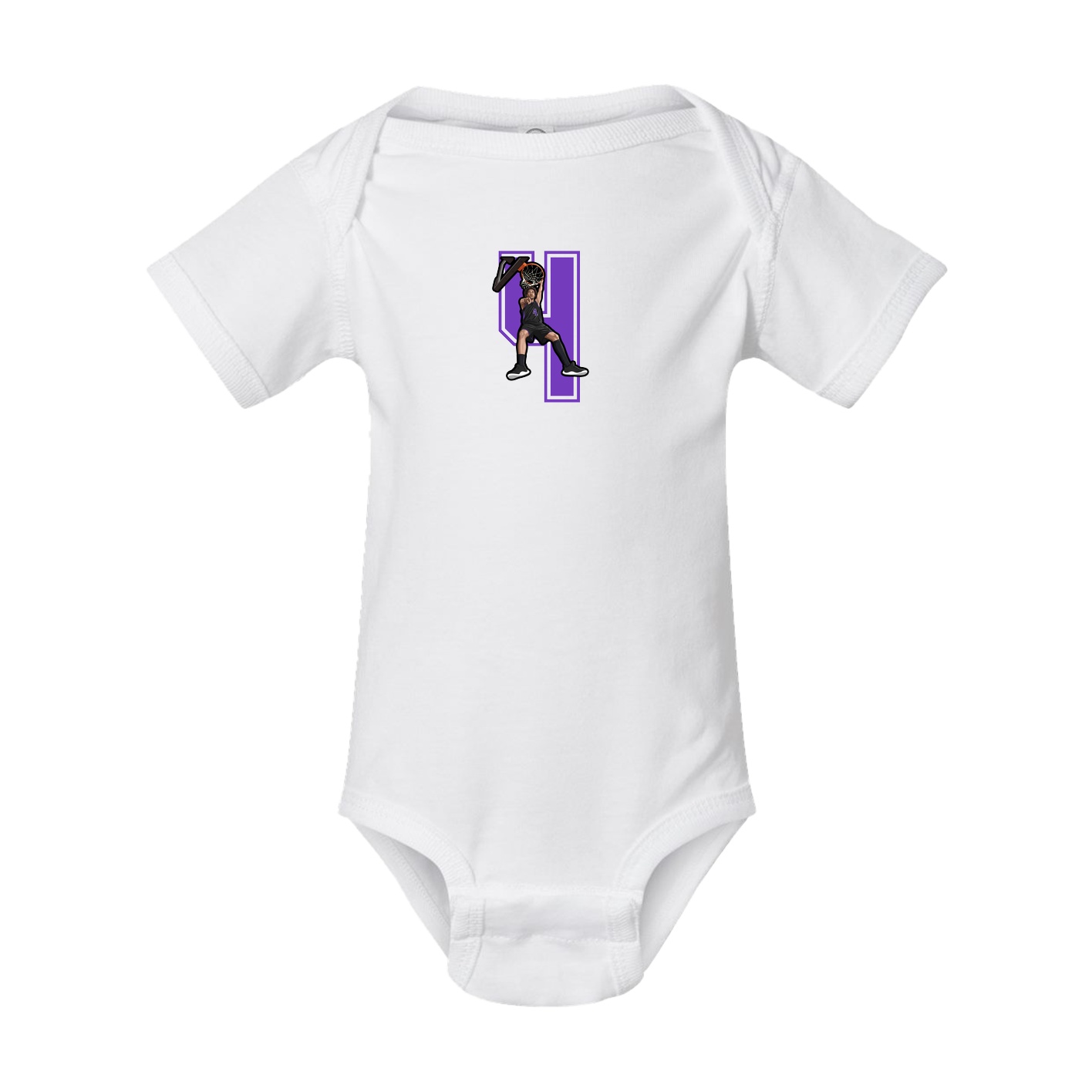Baby Onesie — Number in White