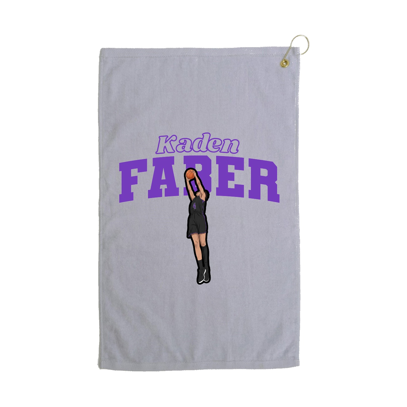 Golf Towel — Name Arch in Grey