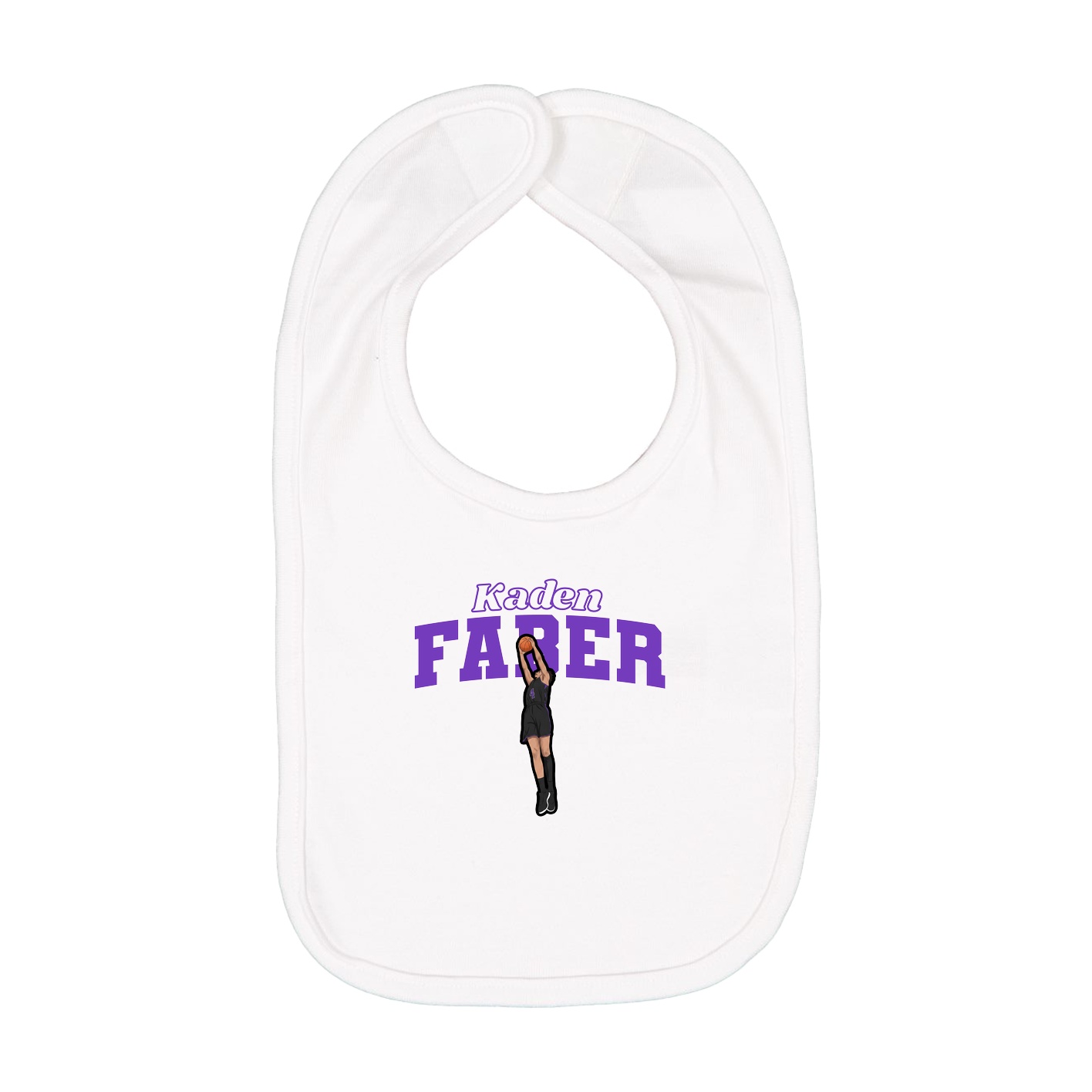 Infant Bib — Name Arch in White