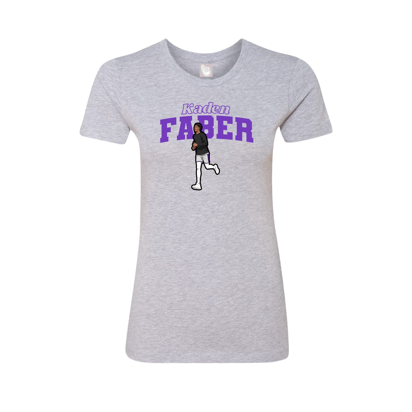 Fitted Women's Tee — Name Arch in Grey