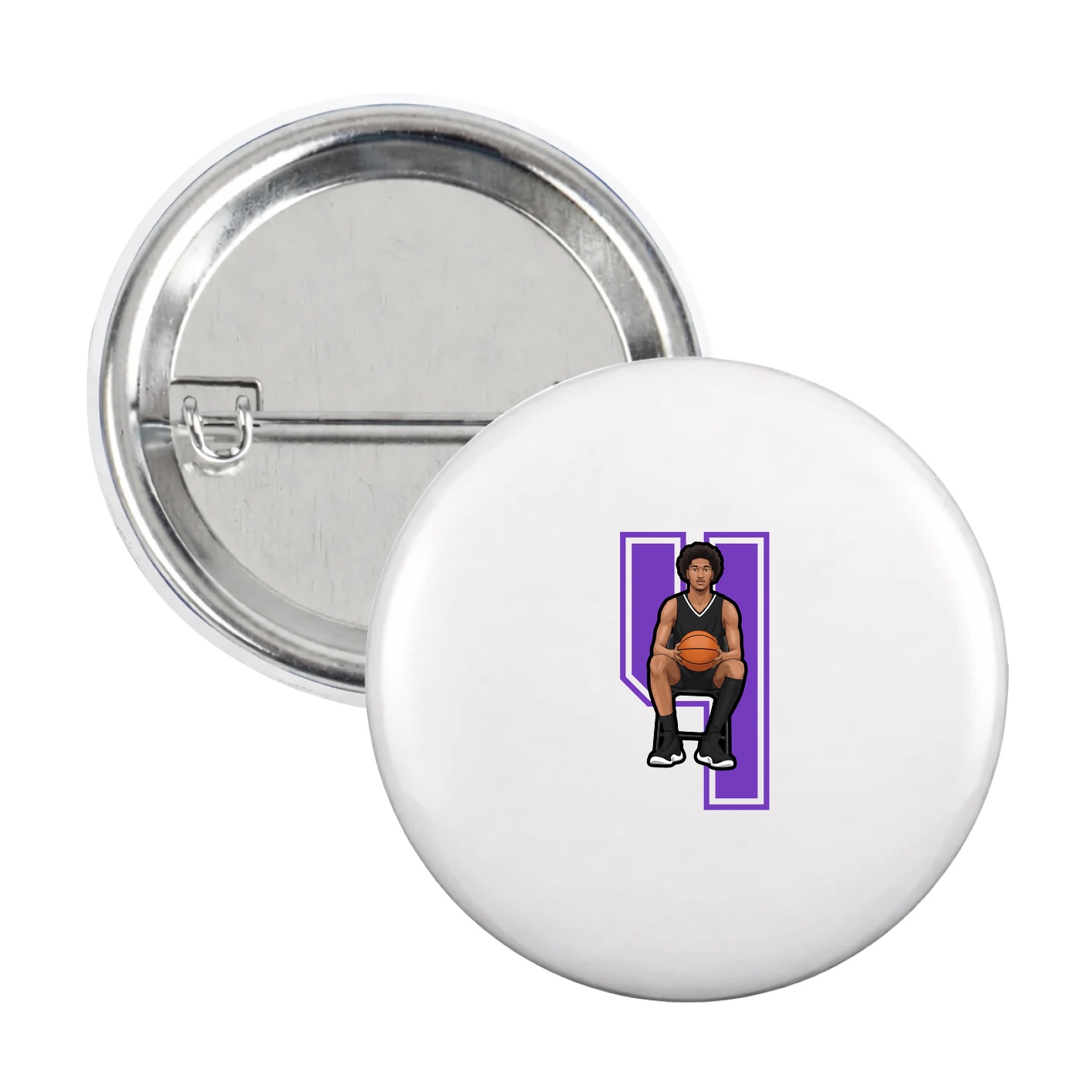 Game Day Button — Number in White