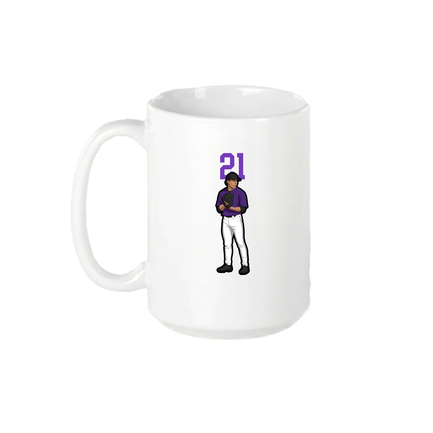 15oz Coffee Mug — Number Top in White