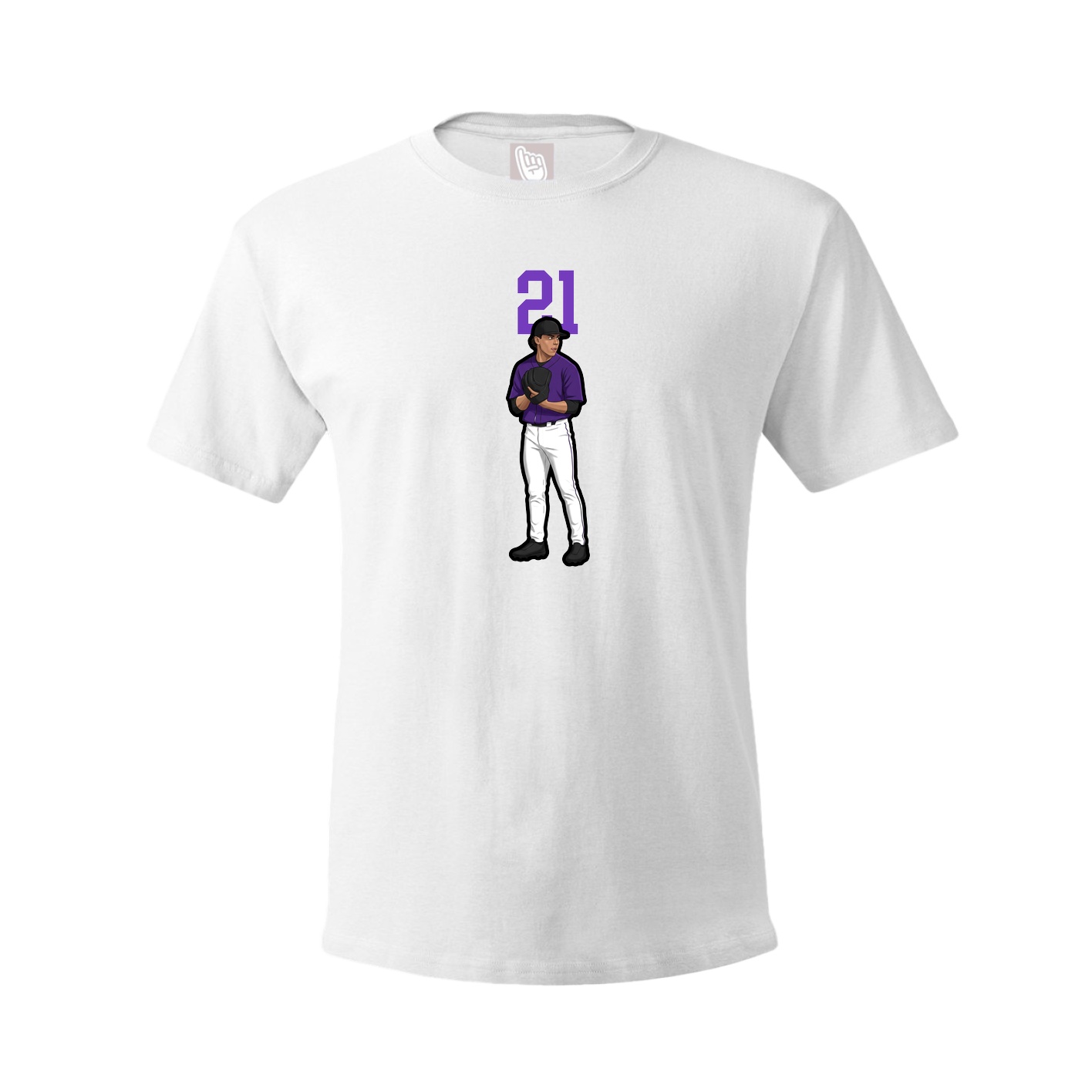 Youth Tee — Number Top in White