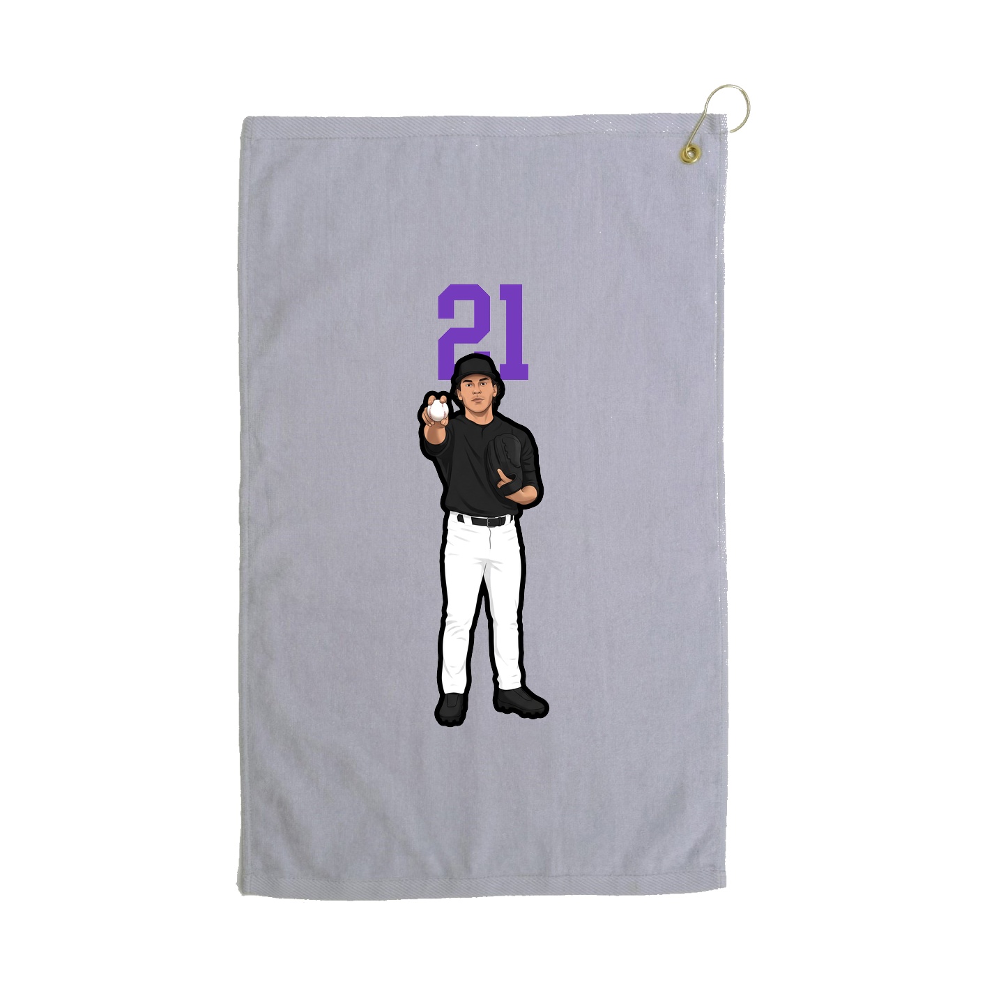 Golf Towel — Number Top in Grey
