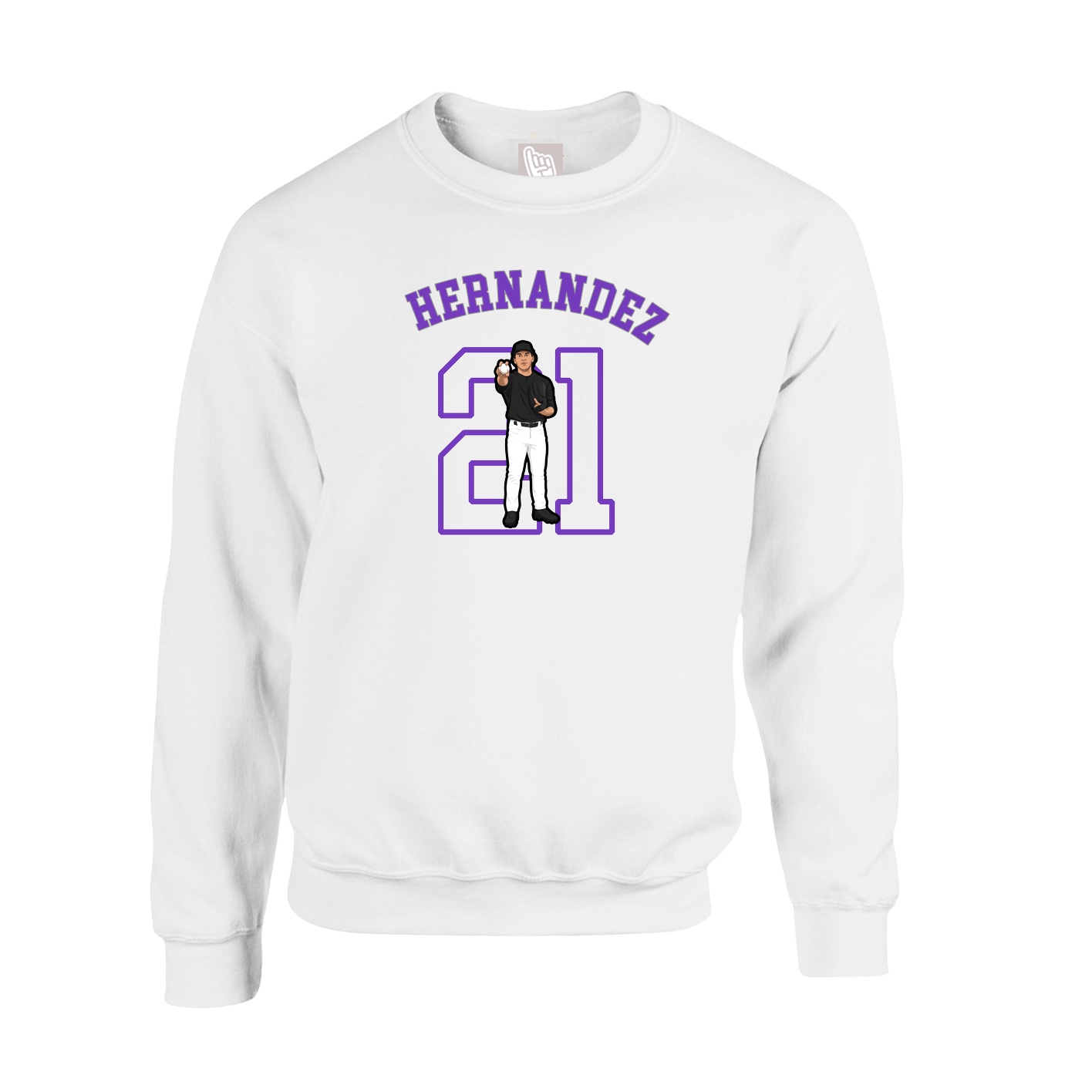Fleece Crew — Shirsey Arch in White