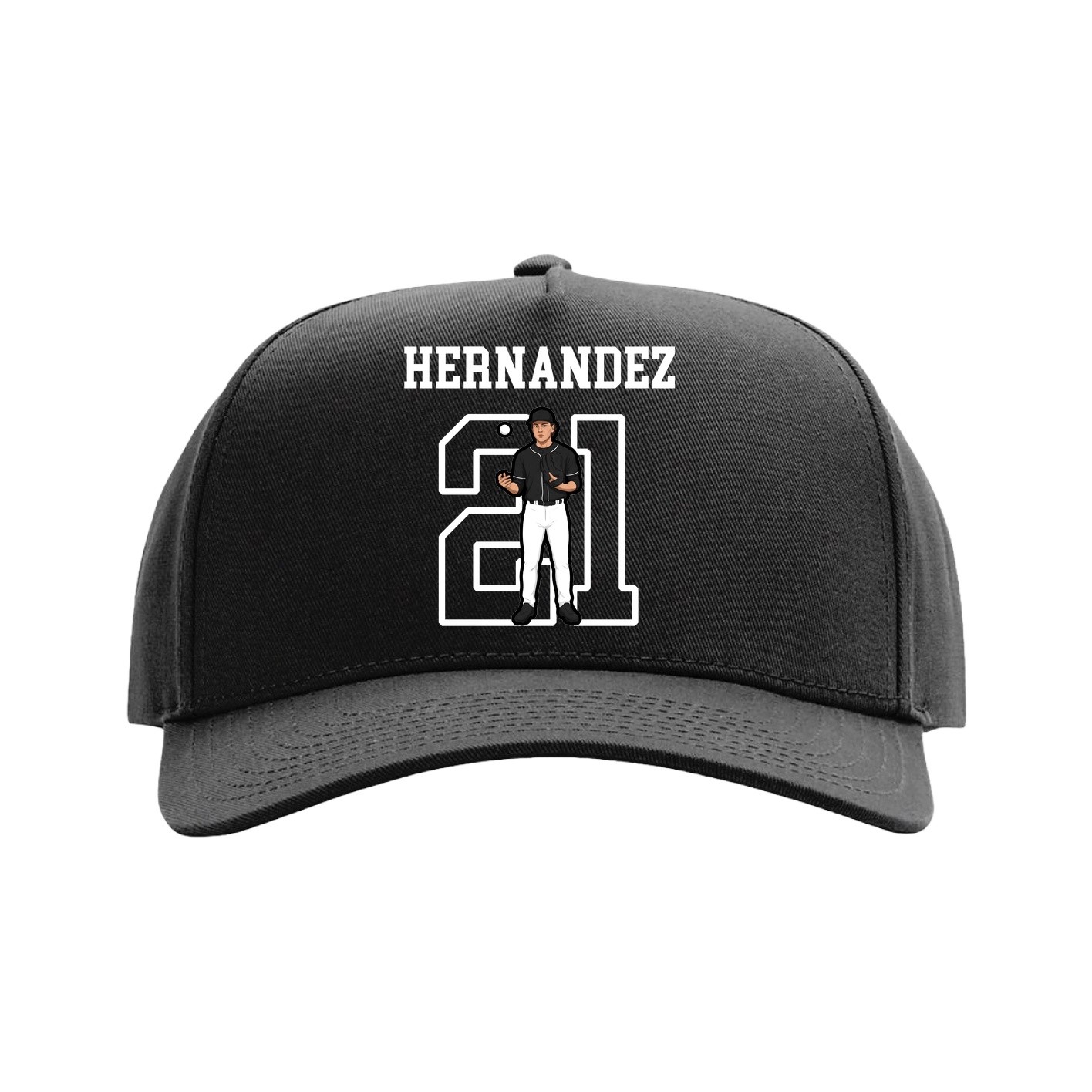 Full Fabric Five-Panel Champ Cap — Shirsey in Black