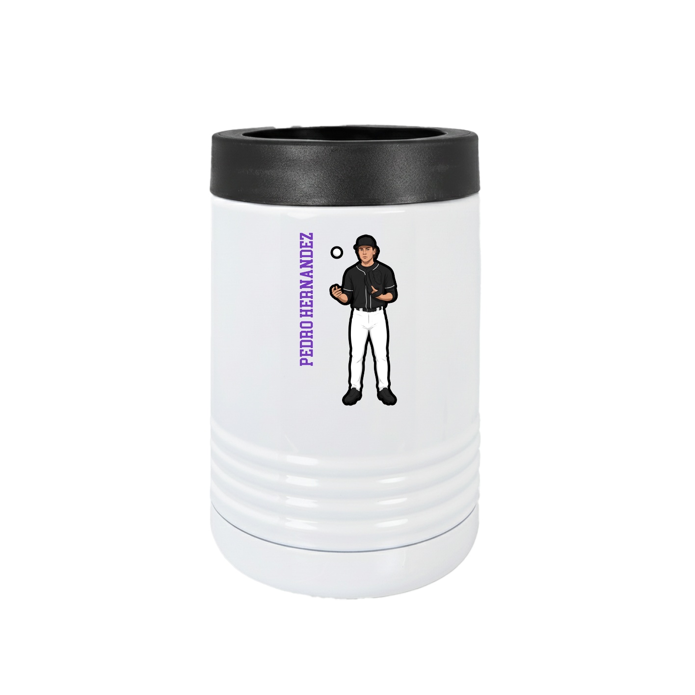 Beverage Holder — Name Vertical in White