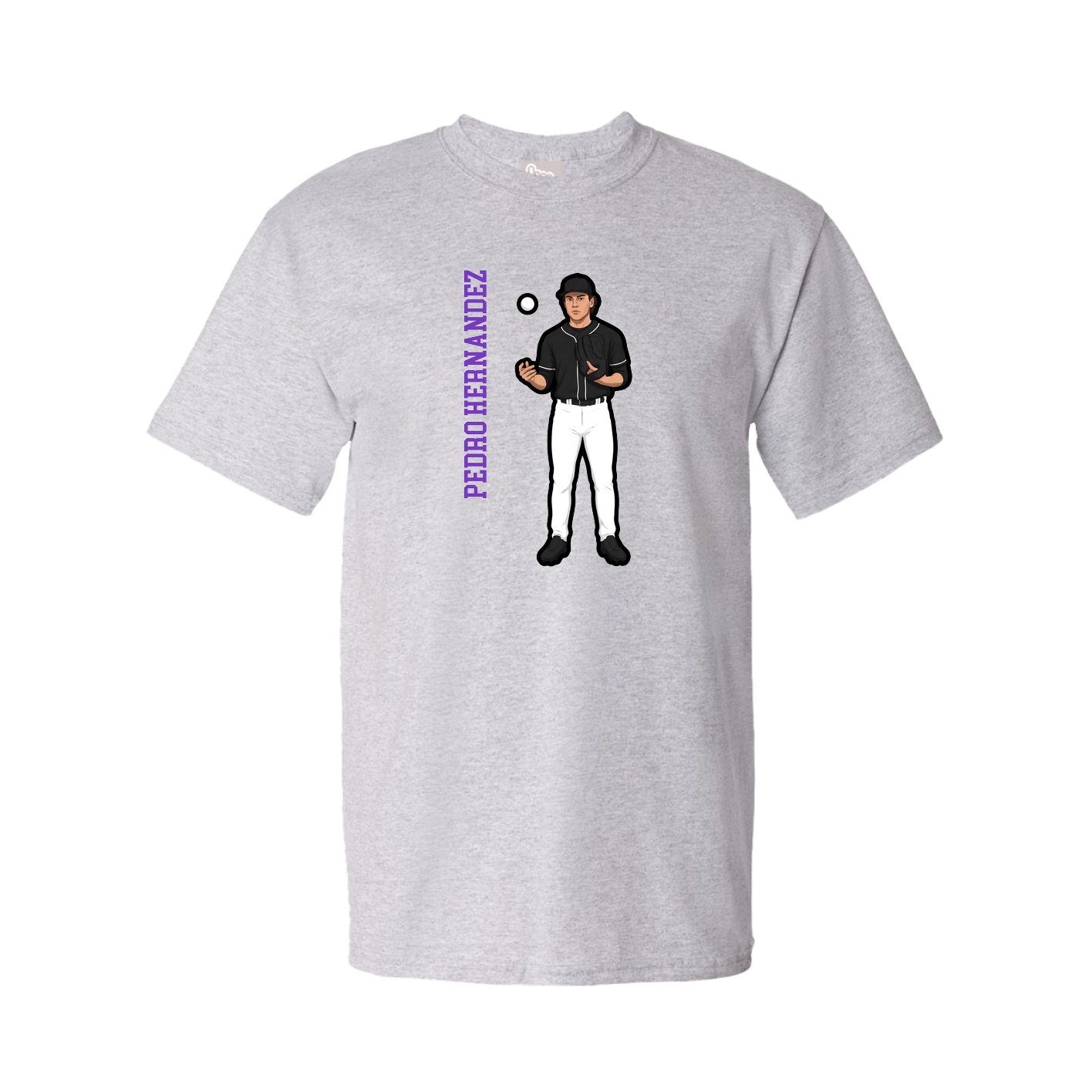 Youth Tee — Name Vertical in Grey