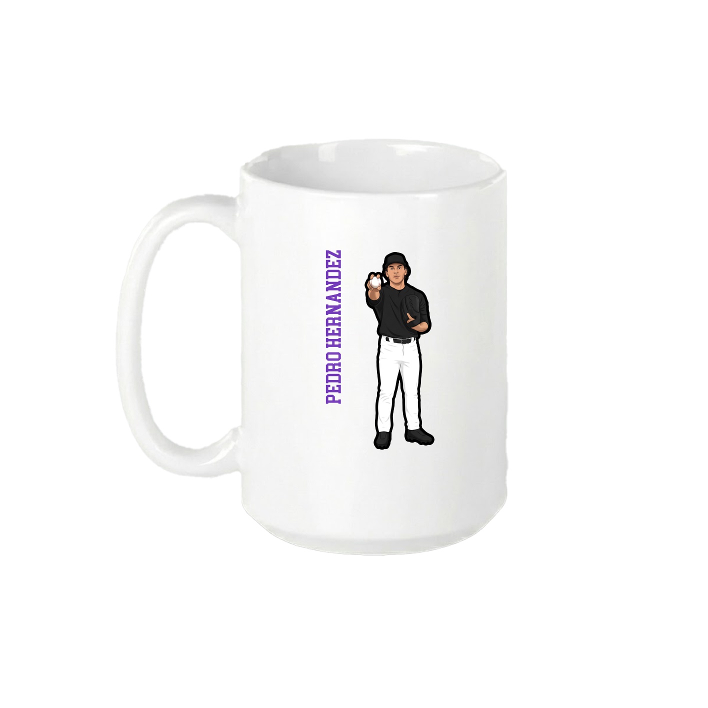 15oz Coffee Mug — Name Vertical in White