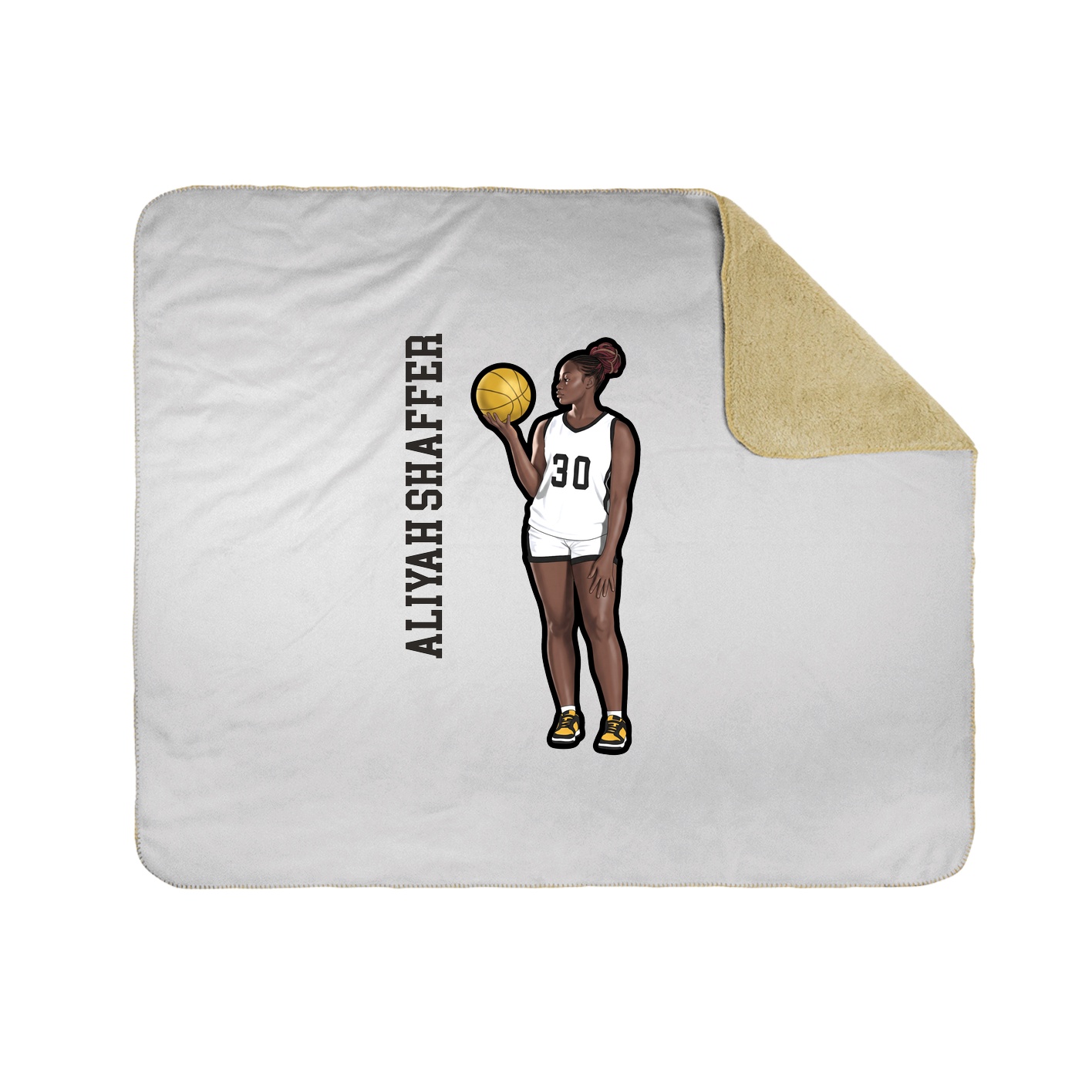 Throw Blanket — Name Vertical in White