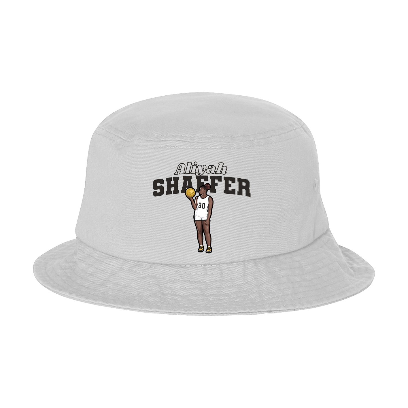 Bucket Cap — Name Arch in White
