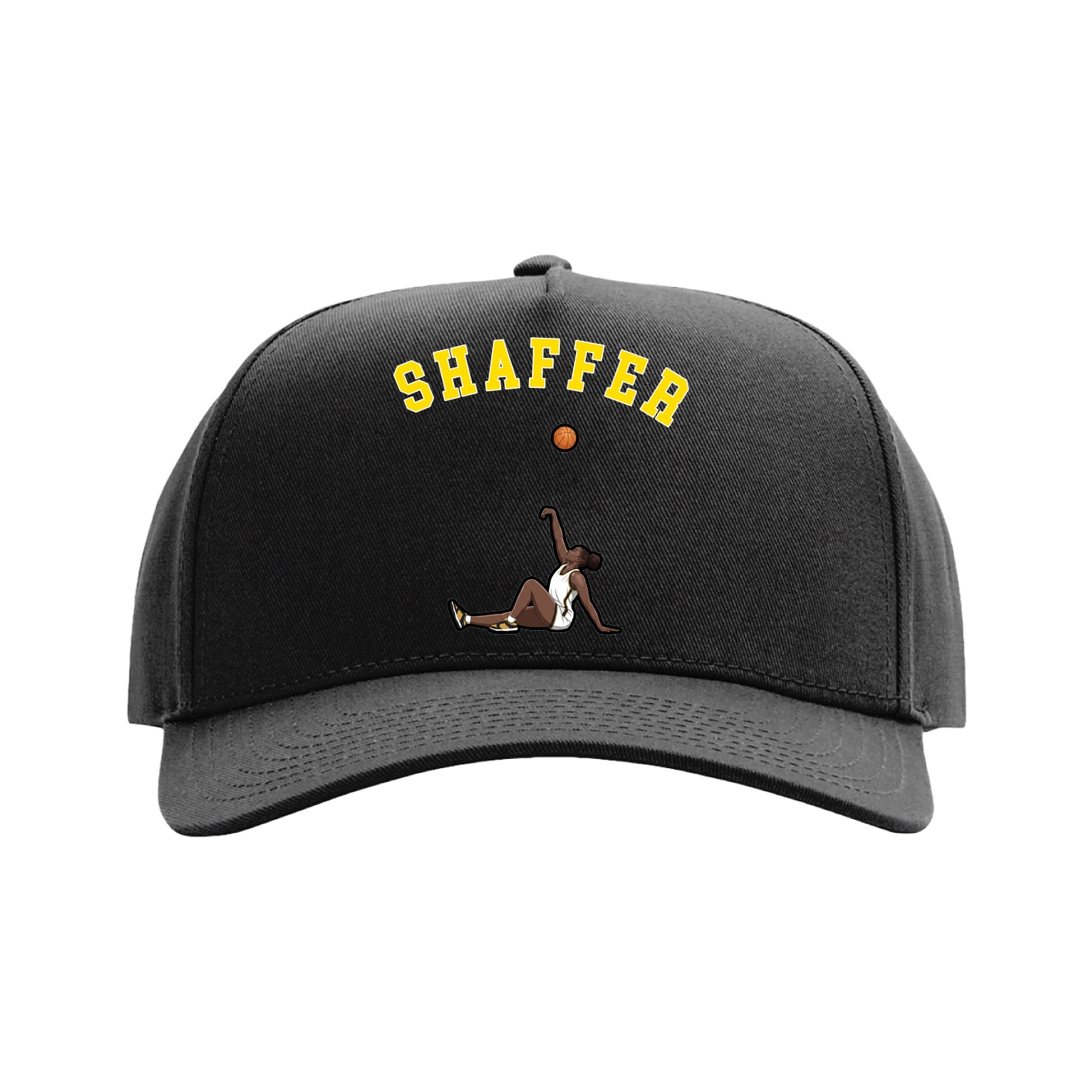 Full Fabric Five-Panel Champ Cap — Shirsey Arch in Black