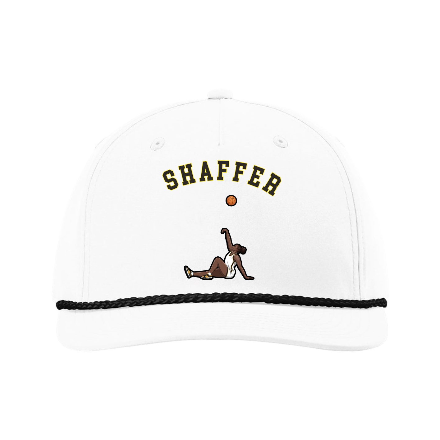 Five-Panel Classic Rope Cap — Shirsey Arch in White