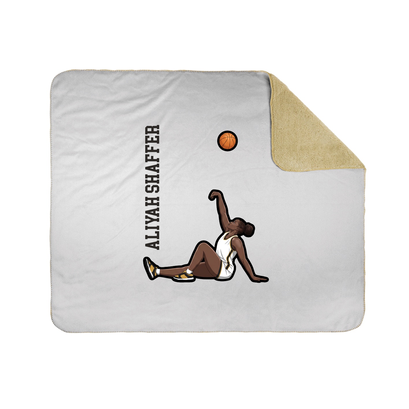 Throw Blanket — Name Vertical in White