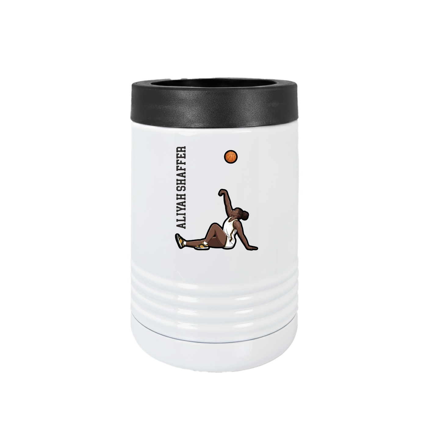 Beverage Holder — Name Vertical in White