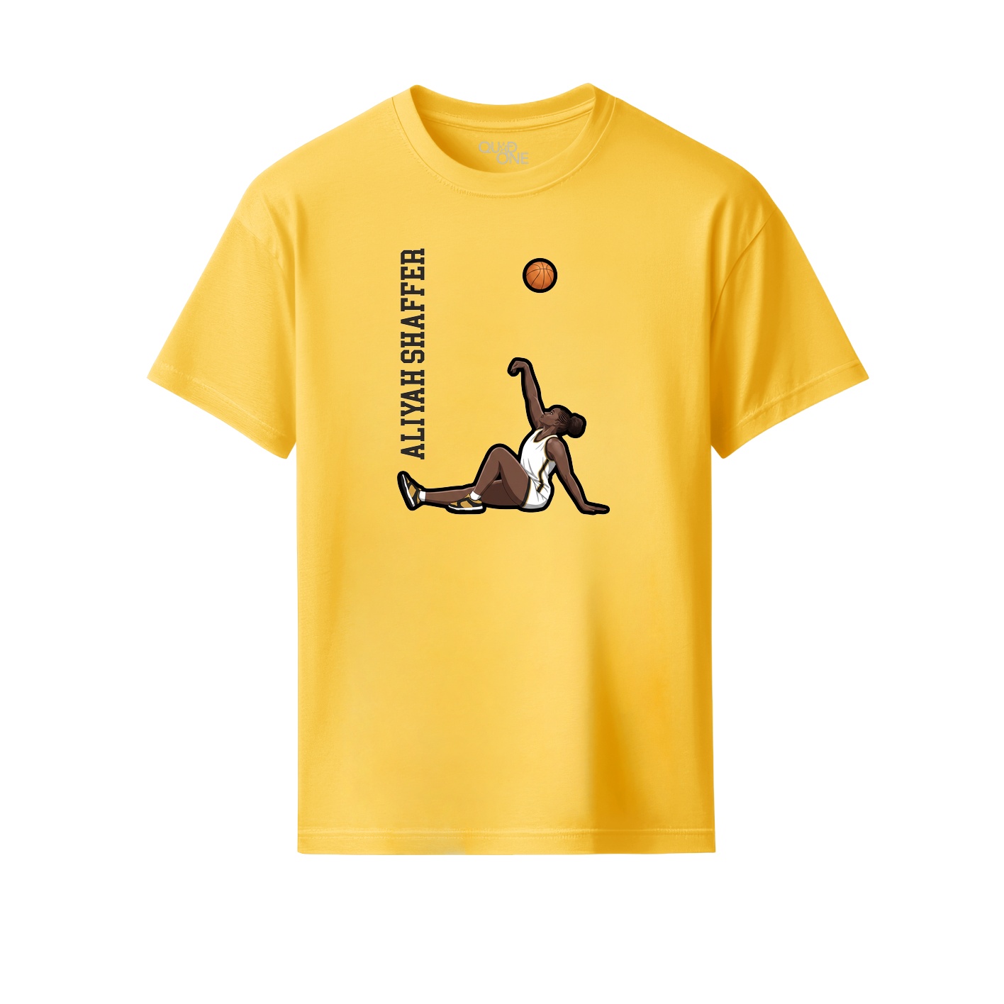 Youth Tee — Name Vertical in Yellow