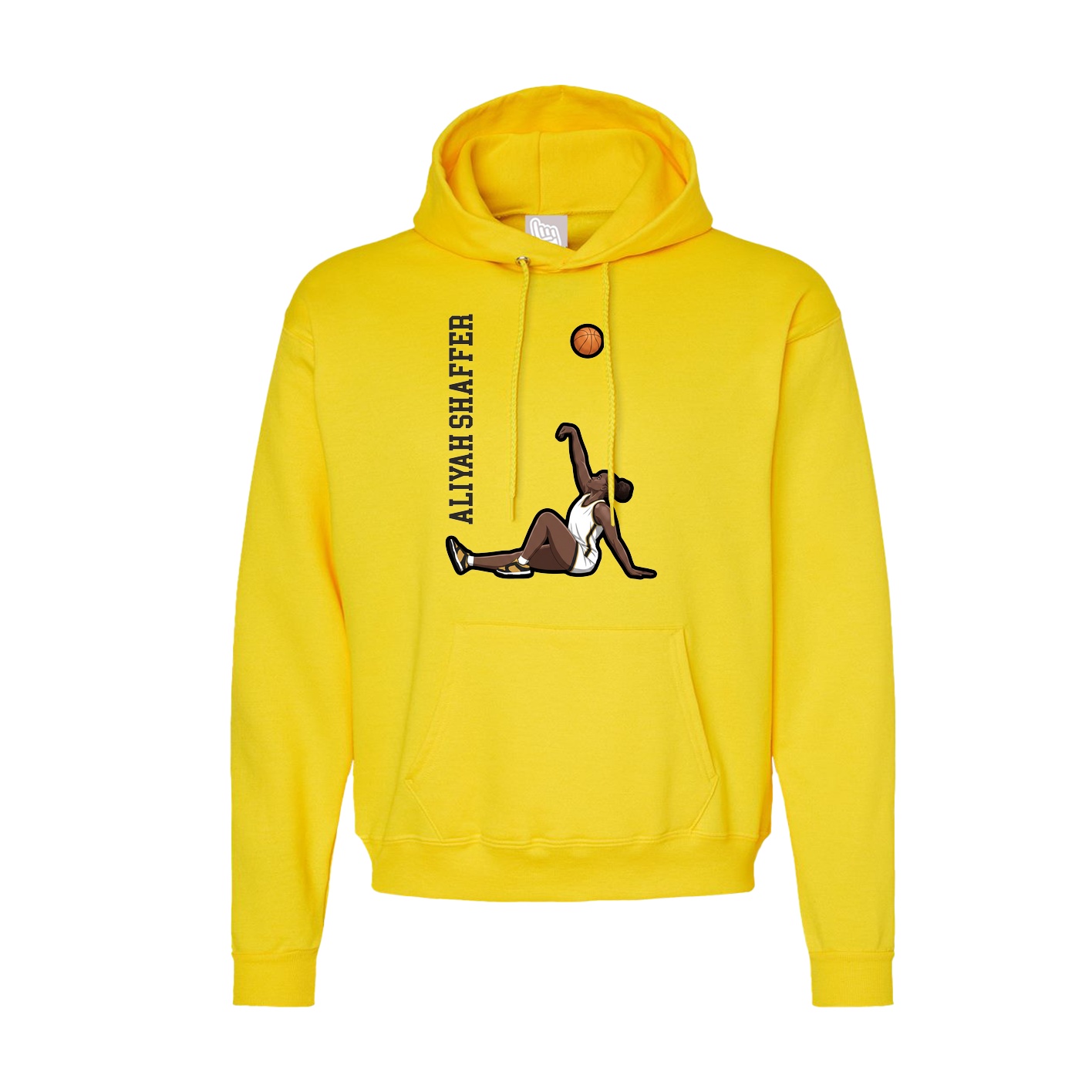 Hoodie — Name Vertical in Yellow