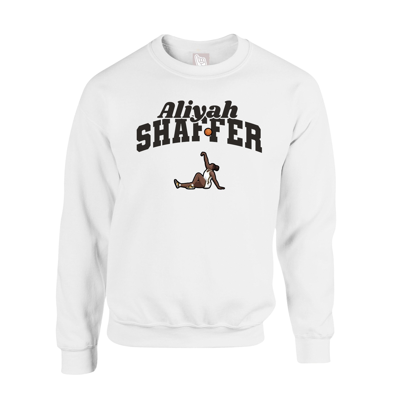 Fleece Crew — Signature Arch in White