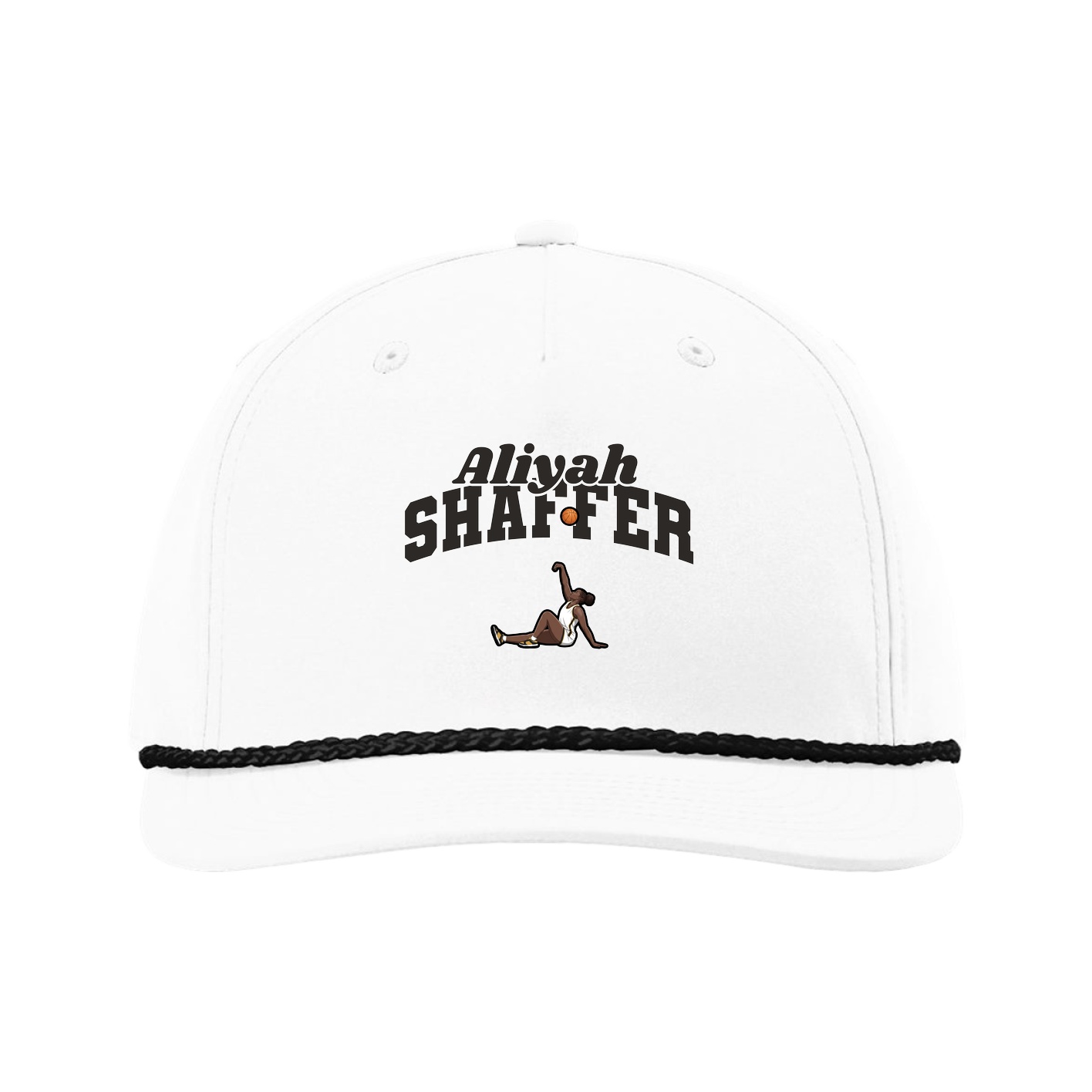 Five-Panel Classic Rope Cap — Signature Arch in White