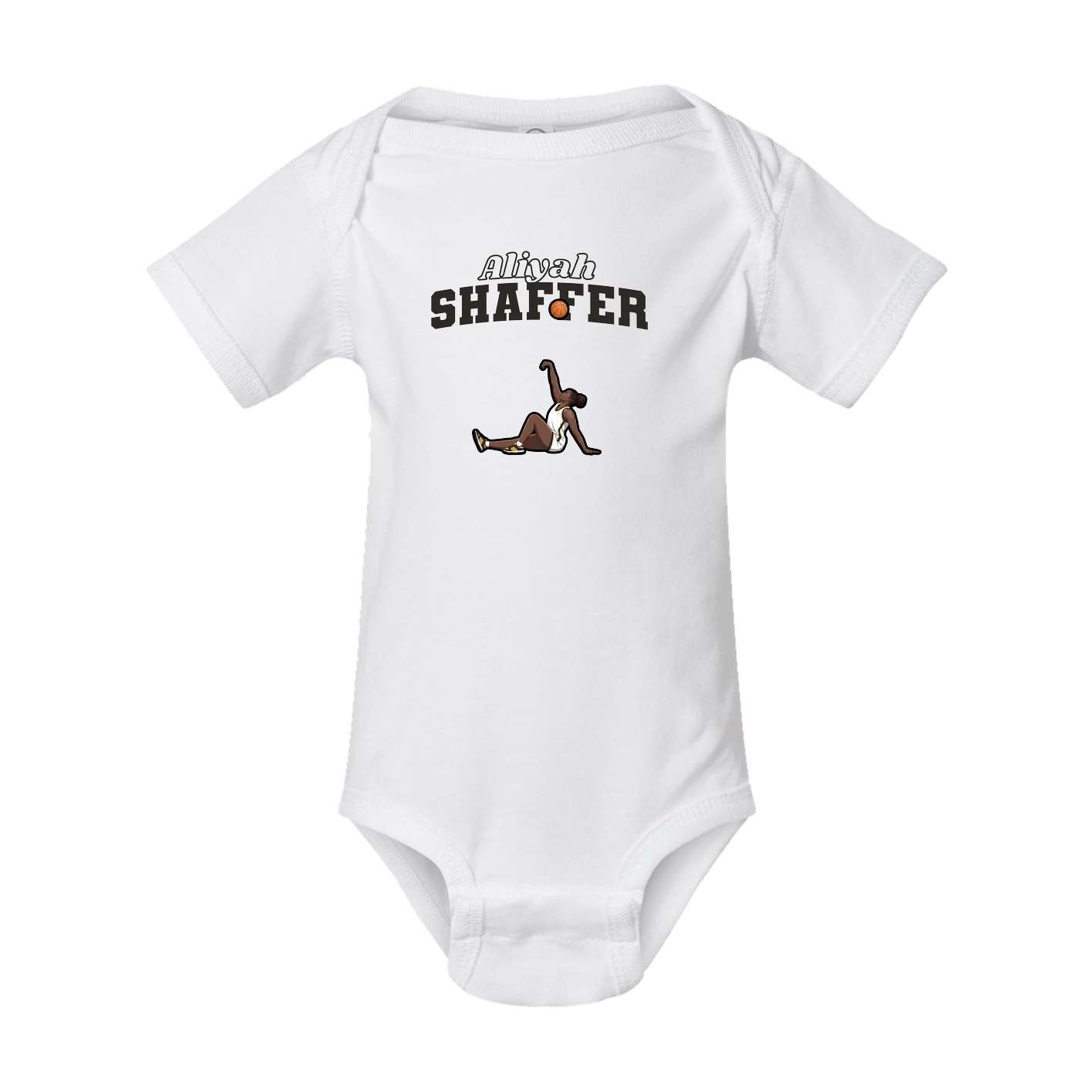 Baby Onesie — Name Arch in White