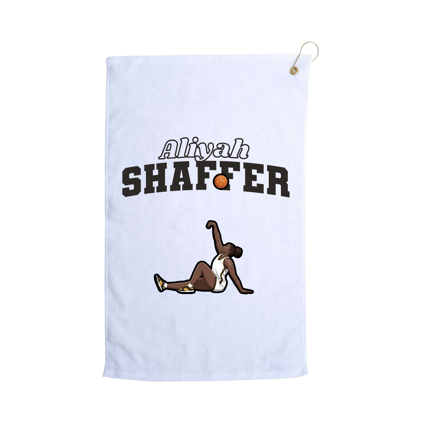 Golf Towel — Name Arch in White