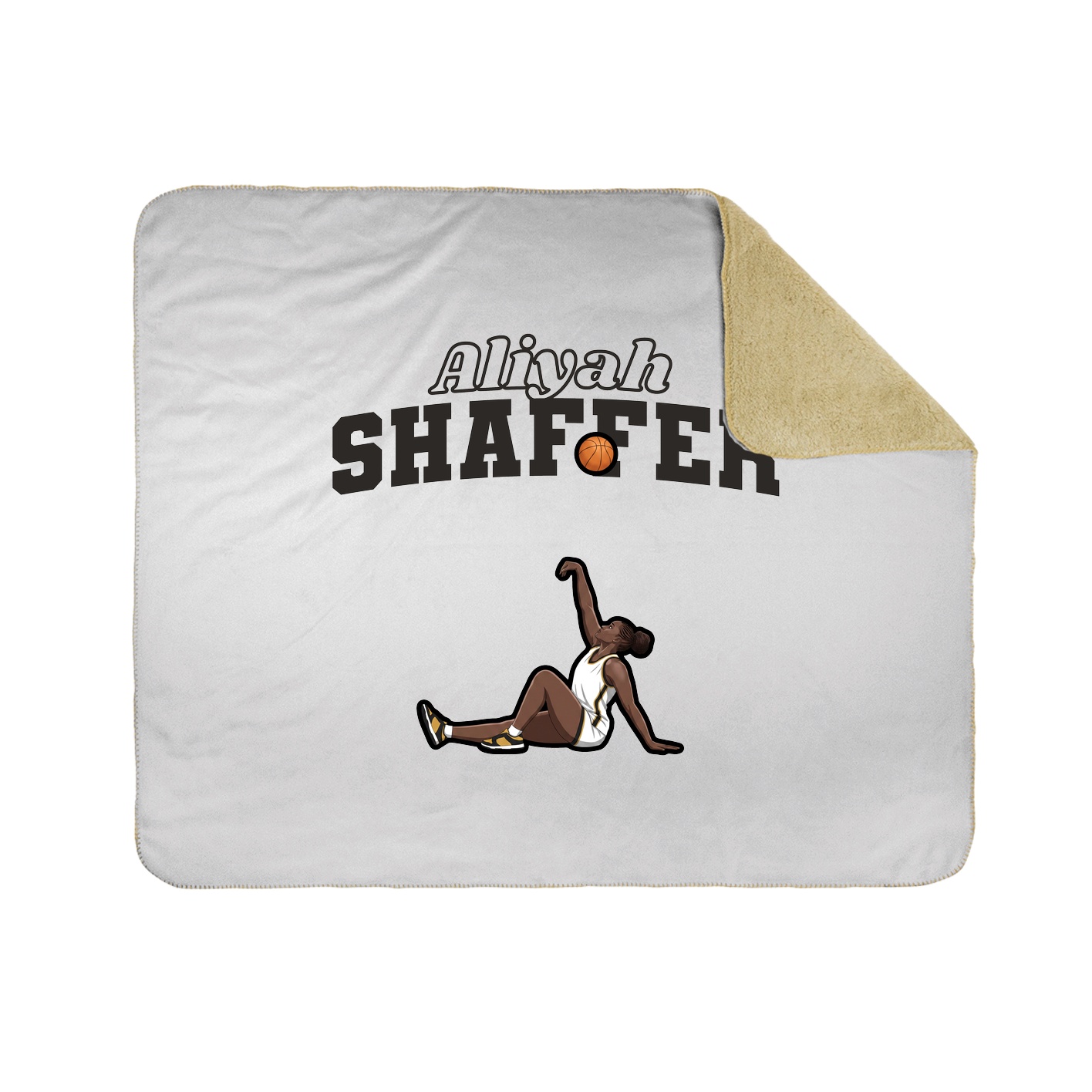 Throw Blanket — Name Arch in White