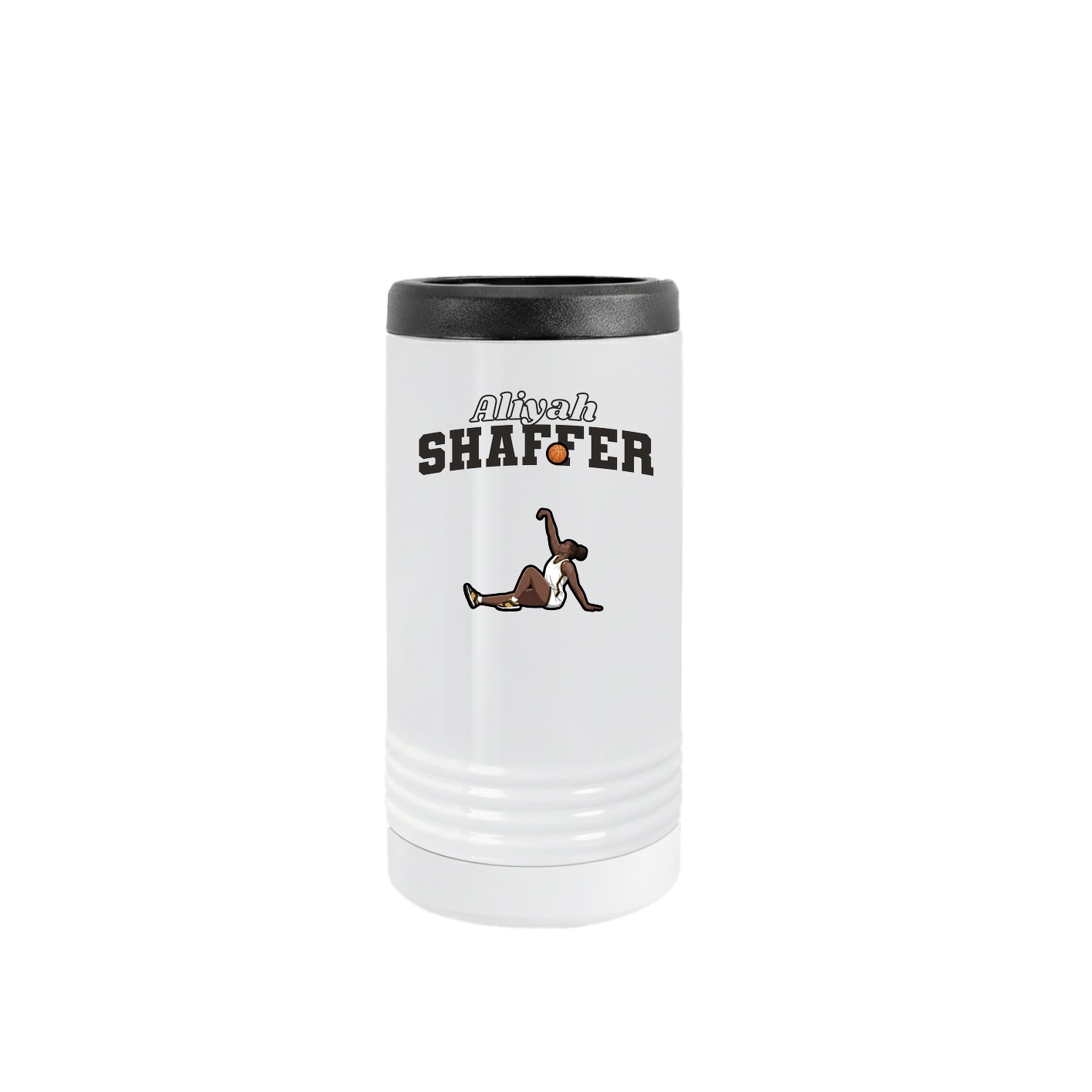 Slim Beverage Holder — Name Arch in White