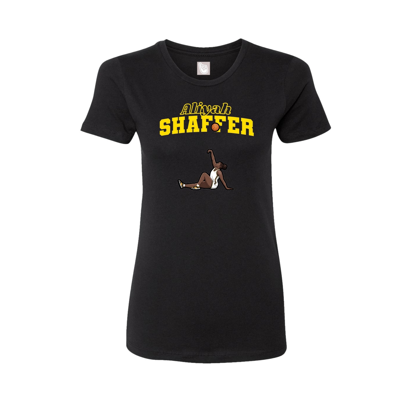 Fitted Women's Tee — Name Arch in Black