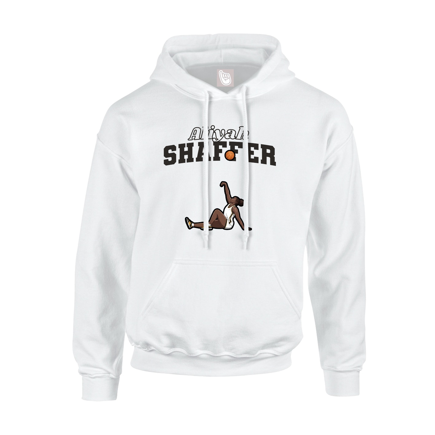 Youth Hoodie — Name Arch in White