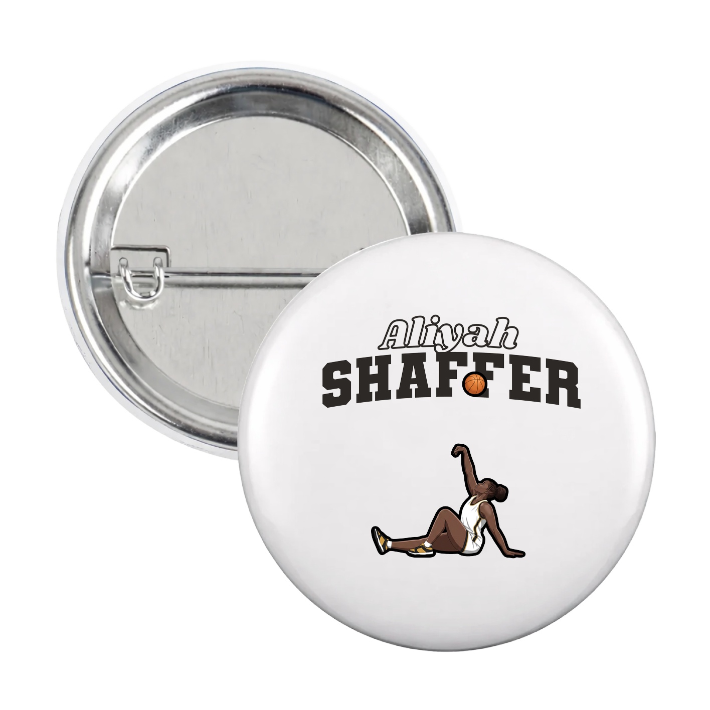 Game Day Button — Name Arch in White